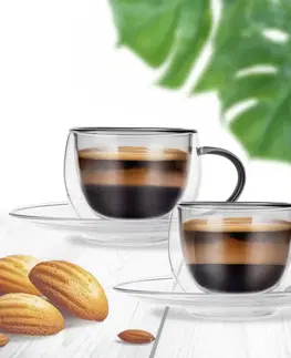 Hrnčeky a kanvice Hrnčeky dvojstenné 2 ks DOUBLE espresso 0,1 l