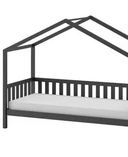 Atypické detské postele Detská Posteľ V Tvare Domčeka S Roštom 90x200cm