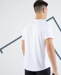 bedminton Pánske tenisové tričko Essential s krátkym rukávom biele