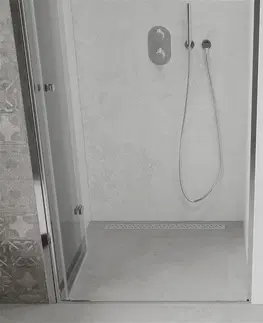 Sprchovacie kúty MEXEN - LIMA skladacie dvere 70x190 cm 6mm, chróm, transparent so stenovým profilom 856-070-000-01-00