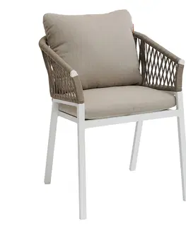 Záhradné stoličky a kreslá Hliníkové jedálenské kreslo COLUMBIA (biela)
