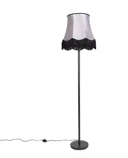 Stojace lampy Klasická stojaca lampa čierna so sivým odtieňom Granny B - Simplo