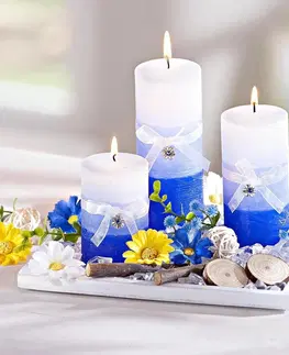 Drobné dekorácie a doplnky Dekoračná sada so sviečkami Modrý prameň