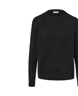 Shirts & Tops Pletený pulóver s vrkočovým vzorom, čierny