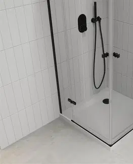 Vane MEXEN/S - Roma Duo sprchovací kút 70x70 cm, transparent, čierna + vanička so sifónom 854-070-070-70-02-4010B