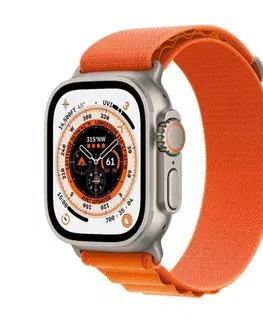 Inteligentné hodinky Apple Watch Ultra GPS + Cellular 49mm Titanium Case with oranžová Alpine Loop - Small