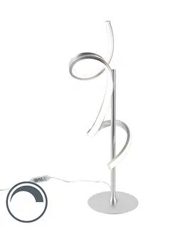 Stolove lampy Dizajnová stolná lampa strieborná vrátane LED a stmievača - Krisscross