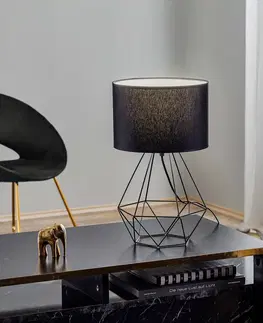 Lampy na nočný stolík Eko-Light Stolová lampa Basket, čierna, vo vnútri biela