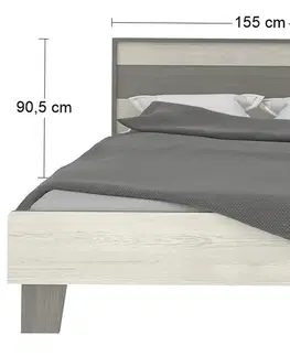 Postele NABBI Salernes 140 manželská posteľ s roštom pino aurelio / madagascar / nelson