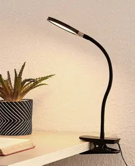 Stolové lampy s klipom Lindby Lindby Binera svorkové LED s funkciou stmievania