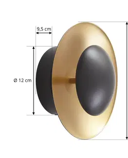 Nástenné svietidlá Lindby Lindby Tiama nástenné LED svetlo kov čierna zlatá