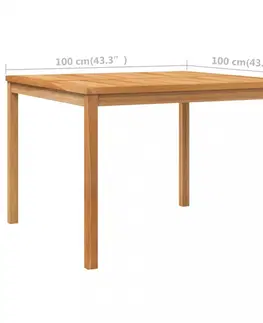 Záhradné stoly Záhradný jedálenský stôl teak Dekorhome 120x70x77 cm