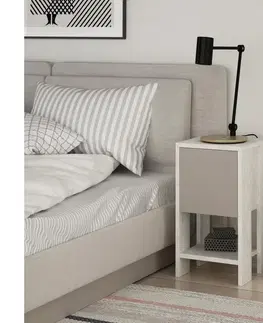 Nočné stolíky  Nočný stolík EMA 55x30 cm biela/béžová 