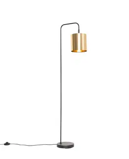 Stojace lampy Inteligentná stojaca lampa čierna so zlatou vrátane WiFi A60 - Lofty
