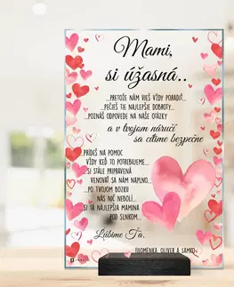 Tabuľky s venovaním (darčeky) Darček pre mamičku - personalizovaná plaketa s vlastným textom a dizajnom