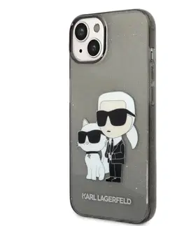 Puzdrá na mobilné telefóny Zadný kryt Karl Lagerfeld IML Glitter Karl and Choupette NFT pre Apple iPhone 14 Plus, čierna 57983112436