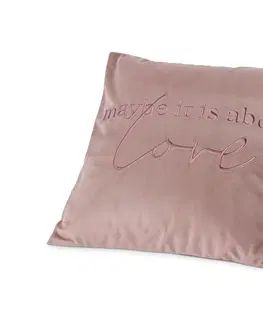 Pillows Zamatová obliečka na dekoračný vankúš, s výšivkou