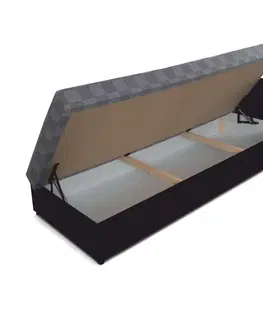 Postele KONDELA Judit P jednolôžková posteľ (váľanda) čierna / vzor (M35)