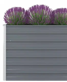 Kvetináče a truhlíky Vyvýšený záhradný truhlík 100 x 100 x 77 cm pozinkovaná oceľ Hnedá