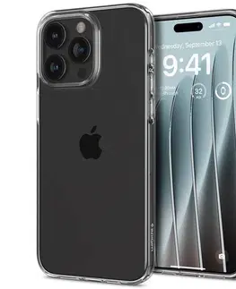 Puzdrá na mobilné telefóny Zadný kryt Spigen Crystal Flex pre Apple iPhone 15 Pro Max, transparentná ACS06443