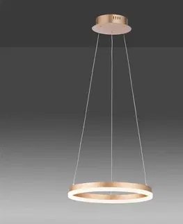 Závesné svietidlá Paul Neuhaus LED závesné svietidlo Titus okrúhle Ø40cm mosadzná