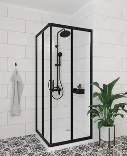 Sprchy a sprchové panely DEANTE - Boro čierna - Sprchový stĺp, 3 - funkčná - so zmiešavacou batériou NER_N1RK