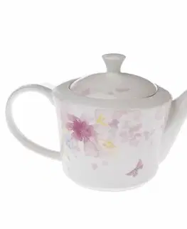 Hrnčeky a šálky Porcelánová kanvička na čaj Flower, 1,27 l