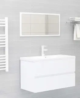 Kúpeľňové skrinky Skrinka pod umývadlo 80 cm Dekorhome Dub sonoma / biela