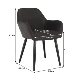 Stoličky Dizajnové kreslo, látka s efektom brúsenej kože, hnedá Taupe/čierna, LACEY