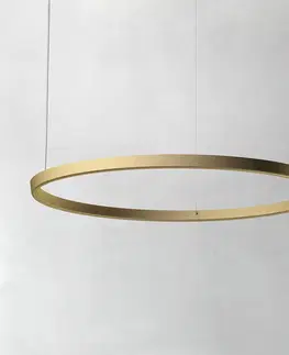 Závesné svietidlá Luceplan Luceplan Compendium Circle 110 cm, mosadz
