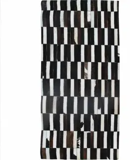 Koberce a koberčeky KONDELA Typ 6 kožený koberec 69x140 cm vzor patchwork