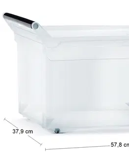 Úložné boxy NABBI NUK6H plastový úložný box na kolieskach 49 l priehľadná