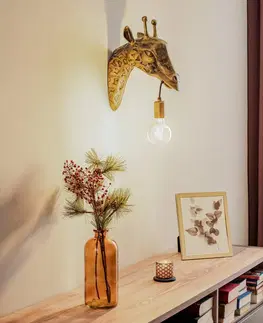Nástenné svietidlá Lindby Lindby Nirvathia nástenné svetlo Žirafa kov