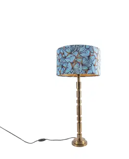 Stolove lampy Stolná lampa v štýle art deco bronzová, 35 cm, odtieň motýľový dizajn - Torre