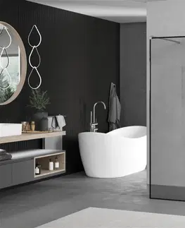 Sprchové dvere MEXEN/S - KIOTO samostatne stojaca sprchová zástena 100 x 200 cm, transparent/čierna vzor 8 mm, chróm 800-100-002-01-70