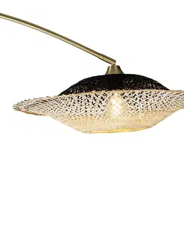 Oblúkové lampy Moderne booglamp wit oosterse kap met bamboe 50 cm - XXL Rina