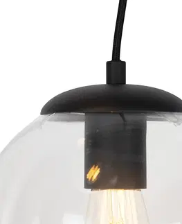 Zavesne lampy Závesná lampa v štýle art deco čierna 3-svetlá - Pallon