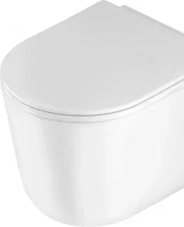 Záchody DEANTE Podstavný rám, pre závesné WC misy + SLIM tlačidlo bílé  + WC DEANTE Jasmin so sedadlom RIMLESS CST_WC01 A51P JA1