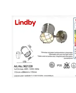 Svietidlá Lindby Lindby - LED Stmievateľné nástenné svietidlo EBBI 1xE14/5W/230V 