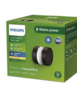 Vonkajšie nástenné svietidlá Philips Vonkajšie nástenné svietidlo Philips LED Laven, výška 10 cm