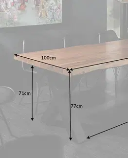 Jedálenské stoly Jedálenský stôl ATHAMÁS akácie Dekorhome 200x103x77 cm