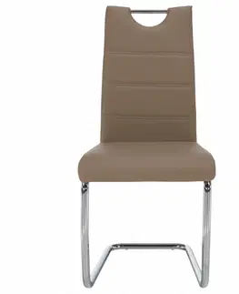 Stoličky Jedálenská stolička, capuccino/svetlé šitie, ABIRA NEW