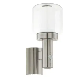 Záhradné lampy Eglo Eglo 95017 - Vonkajšie nástenné svietidlo s čidlom POLIENTO 1xE27/40W 