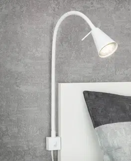 Ďalšie nábytkové svetlá Briloner Nástenné svietidlo Tuso LED, montáž na posteľ, biele