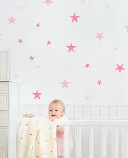 Nálepky na stenu Ružové hviezdičky - nálepky na stenu pre dievča