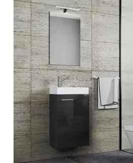 Kúpeľňové zostavy Elegantná Hosťovská Kúpelňa Zrkadlo S Led Osvetlením