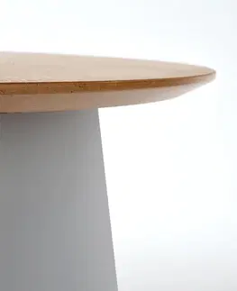 Konferenčné stolíky HALMAR Azzura okrúhly príručný stolík prírodná / sivá