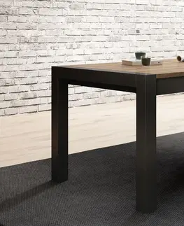 Jedálenské stoly AKTUAL 92 dizajnový rozkladací stôl dub Taurus/ čierna