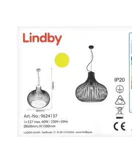 Svietidlá Lindby Lindby - Luster na lanku FRANCES 1xE27/60W/230V 