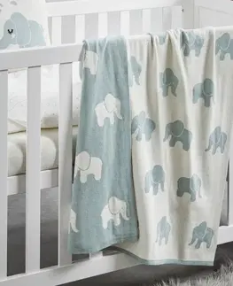 Detské deky Prikrývka Pre Bábätko Elly Modrá/biela